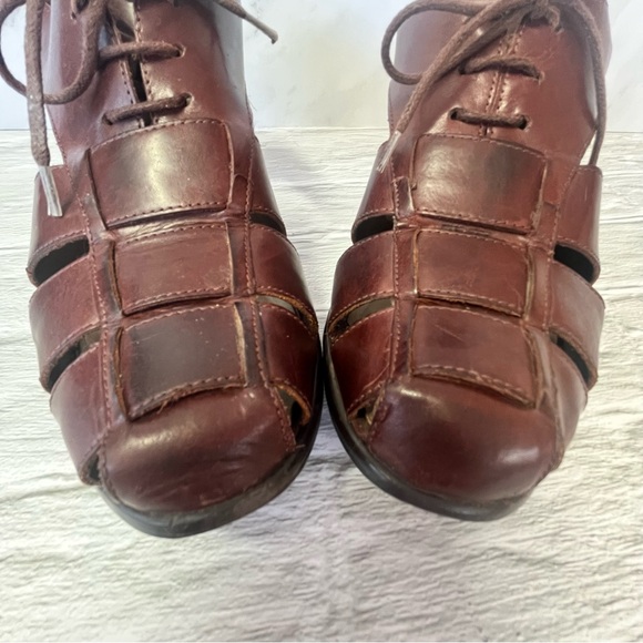 Vision Comfort Burgundy Fisherman Heeled Sandals - Picture 3 of 15